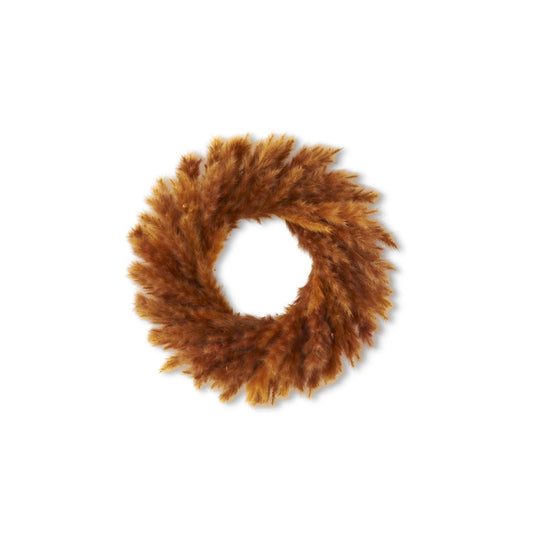 ORANGE PAMPAS GRASS CANDLE RING