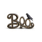 9.75" BLACK & GOLD BOO CUTOUT