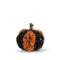 5" ORANGE & BLACK WOOD PUMPKIN