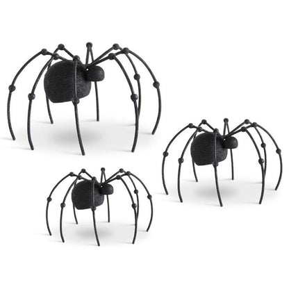 GLITTERED BLACK METAL SPIDERS