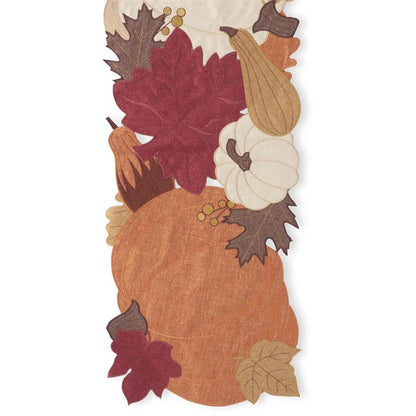 PUMPKIN & FALL LEAVES TABLE RUNNER