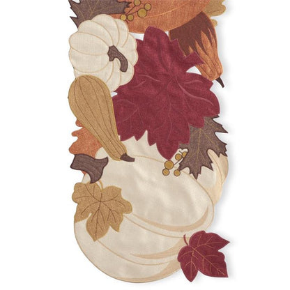 PUMPKIN & FALL LEAVES TABLE RUNNER