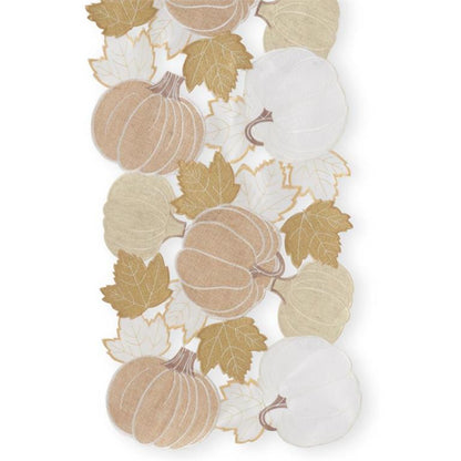 CREAM PUMPKIN & FALL LEAVES TABLE RUNNER