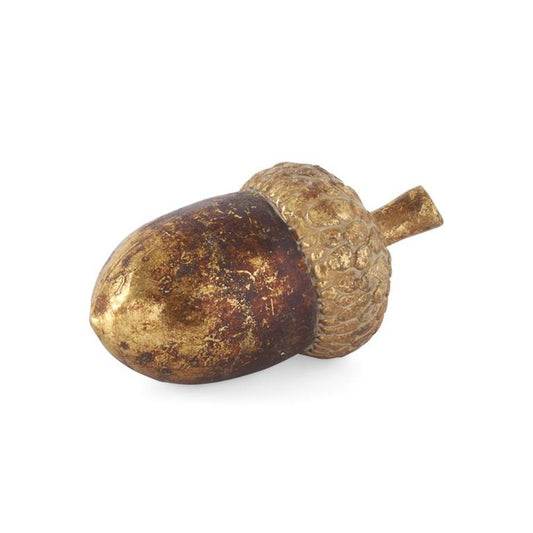 6.25 INCH GOLD & BRONZE TEXTURED RESIN ACORN