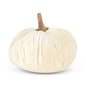 12" CREAM VELVET RUCHED PUMPKIN