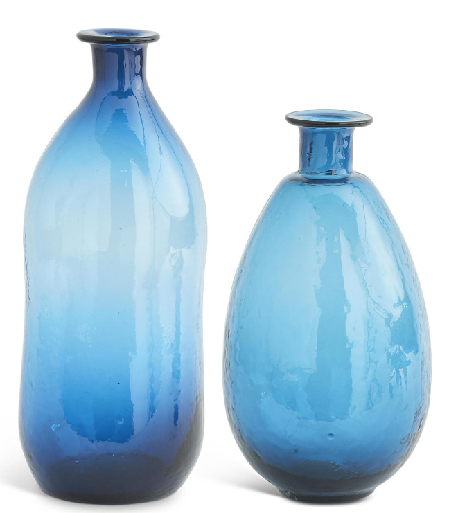 BLUE GLASS VASES