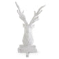 12" WHITE GLITTER DEER STOCKING HOLDER