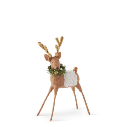 WOOL REINDEER W/ WREATH