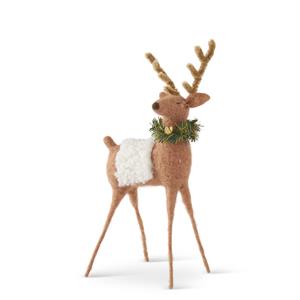 WOOL REINDEER W/ WREATH