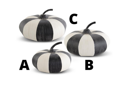 BLACK & WHITE METAL STACKABLE PUMPKINS