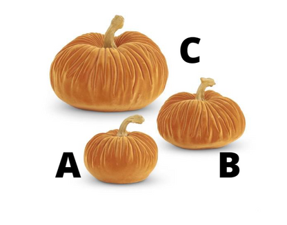 RESIN ORANGE VELVET PUMPKINS