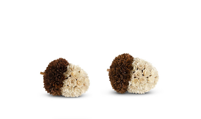 CREAM & BROWN WOOD ACORNS