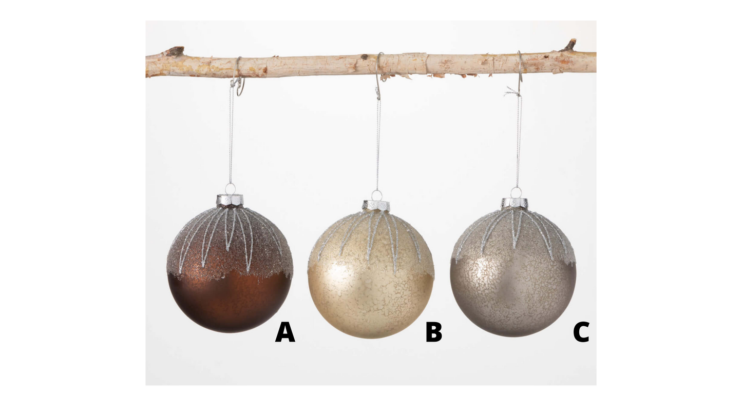 FROSTED METALLIC ORNAMENTS