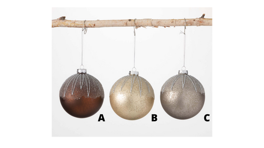 FROSTED METALLIC ORNAMENTS