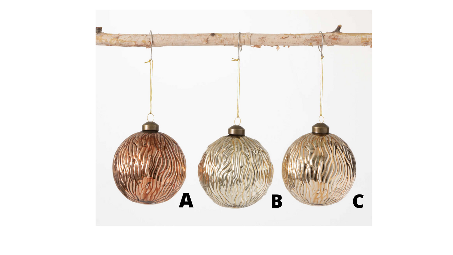 GILDED TEXTURED BALL ORNAMENT