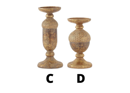 GOLD & BRONZE ACORN CANDLEHOLDER