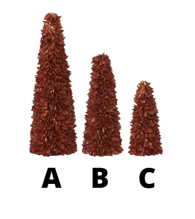 BURNT ORANGE POD CONE TREES