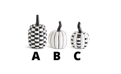 BLACK & WHITE PUMPKIN LIDDED CONTAINERS