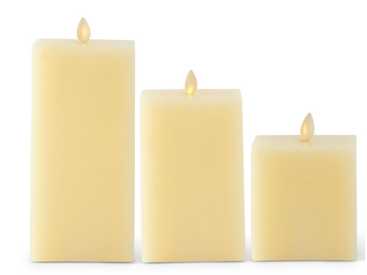 IVORY SQUARE LUMINARA CANDLE 4" COLLECTION