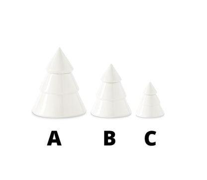 WHITE LIDDED CHRISTMAS TREES