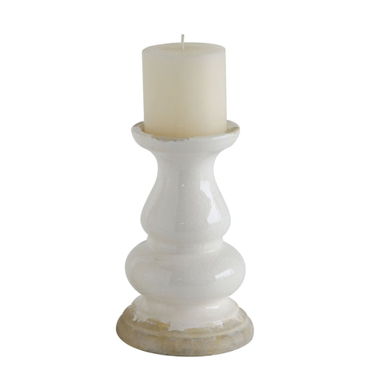 SMALL STONEWARE CANDLE HOLDER