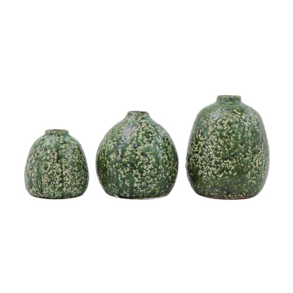 GREEN DISTRESSED TERRACOTTA VASES