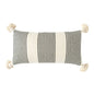 BLACK & CREAM LUMBAR PILLOW W/ TASSELS