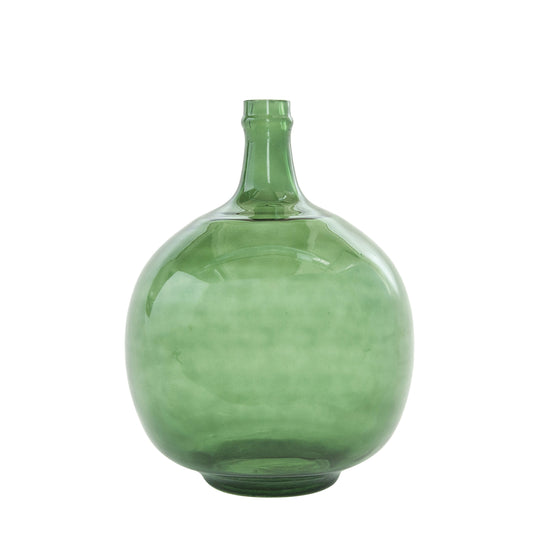 GREEN VINTAGE GLASS BOTTLE