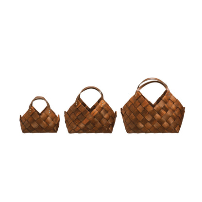 RICH BROWN WOVEN BASKETS