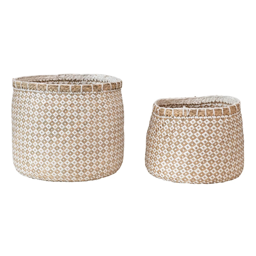 WOVEN BASKETS WITH PATTERN