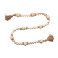 WOOD BEAD GARLAND WITH TASSELS