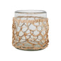 GLASS RATTAN WRAPPED VOTIVE HOLDER