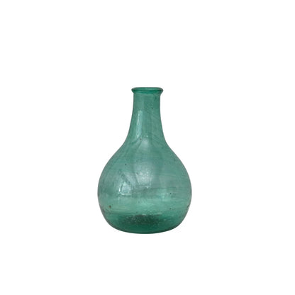 HAND BLOWN GLASS VASE BLUE