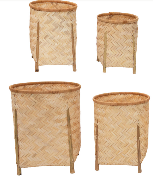BAMBOO BASKETS WITH LEGS