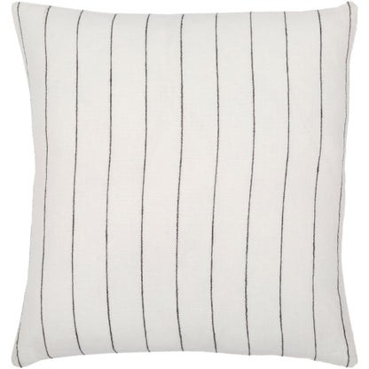 LINEN STRIPED BUTTON PILLOW