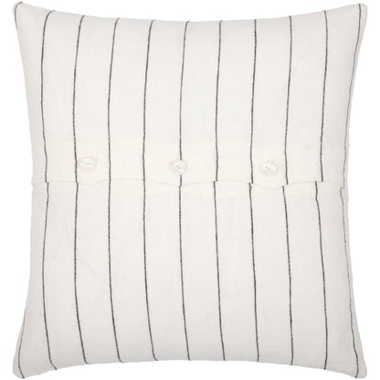 LINEN STRIPED BUTTON PILLOW